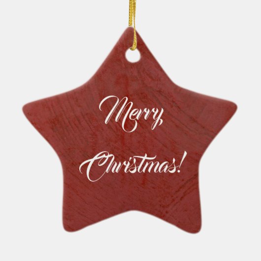 Creëer Uw Eigen Vrolijke Kerstmis Italiaans Rood Keramisch Ornament (Achterkant)