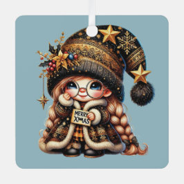 Creëer uw eigen vrolijke magische kerstgnoom metalen ornament