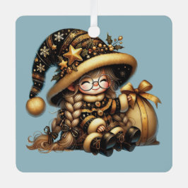 Creëer uw eigen vrolijke magische kerstgnoom metalen ornament