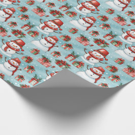 Creëer uw eigen vrolijke sneeuwpoppen cadeaupapier