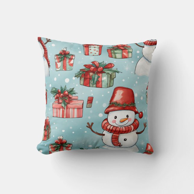 Creëer uw eigen vrolijke sneeuwpoppen kussen (Voorkant)