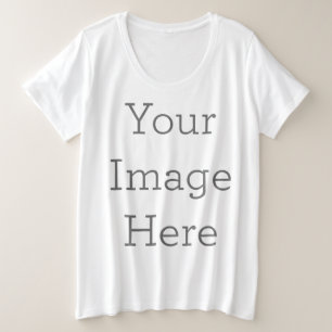 Creëer Uw eigen vrouwen plus-formaat basisstation Grote Maat T-shirt