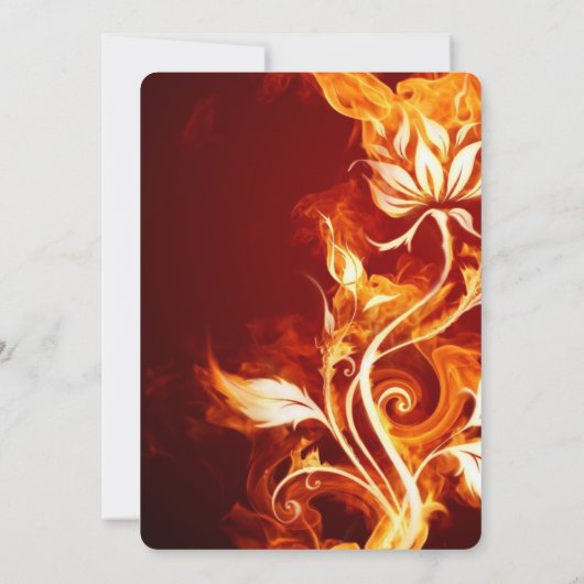 Creëer uw eigen vuur bloem bruiloft kaart (Achterkant)