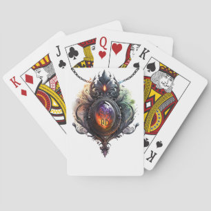 Creëer Uw Eigen Vuur Opal Bejeweled Pokerkaarten