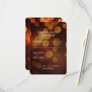 Creëer uw eigen vuur Sinaasappel Bokeh RSVP Kaartje