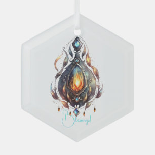 Creëer Uw Eigen Vuur Topaz Bejeweled Glas Ornament