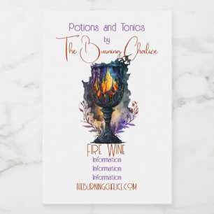 Creëer Uw eigen vuurbeker Voedselcontainer Etiket