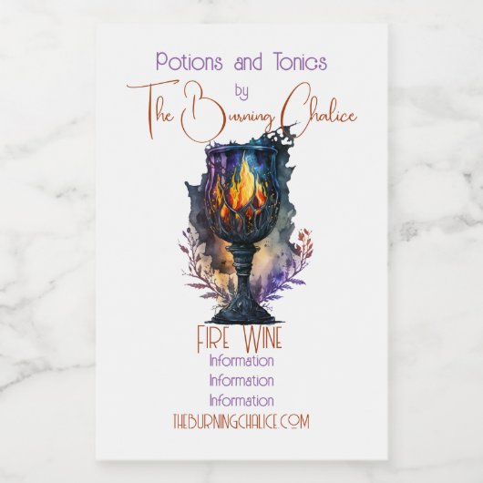 Creëer Uw eigen vuurbeker Voedselcontainer Etiket (Enkel label)