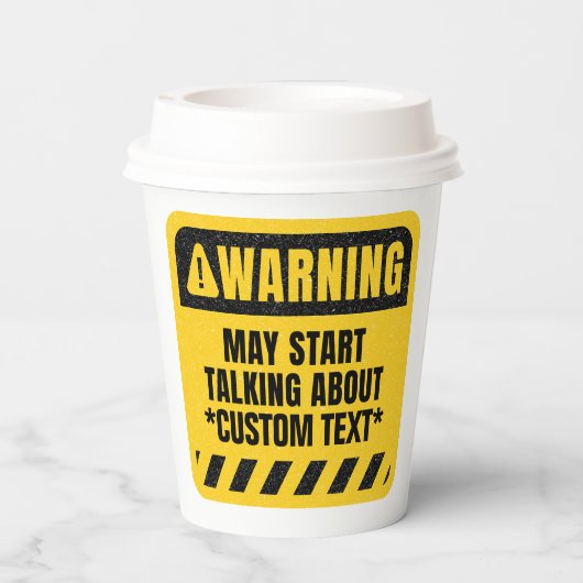 Creëer uw eigen waarschuwing! Kan beginnen met pra Papieren Bekers (Achterkant)