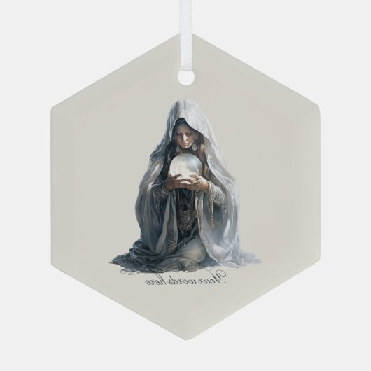 Creëer Uw eigen waarzegger Glas Ornament (Achterkant)