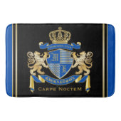 Creëer uw eigen wapenkat blauw goudleeuwen badmat (Voorkant)