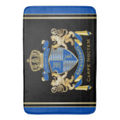 Creëer uw eigen wapenkat blauw goudleeuwen badmat (Voorkant Verticaal)