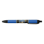 Creëer uw eigen wapenkat blauw goudleeuwen blauwe inkt pen (Bodem)