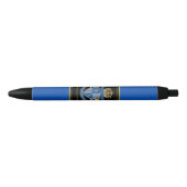 Creëer uw eigen wapenkat blauw goudleeuwen blauwe inkt pen (Voorkant)
