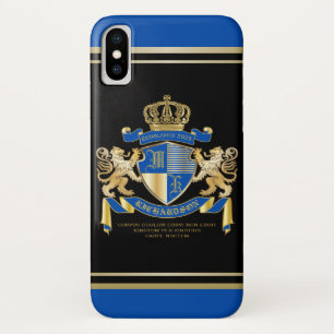 Creëer uw eigen wapenkat blauw goudleeuwen Case-Mate iPhone case