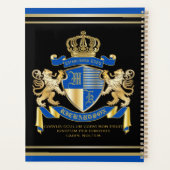 Creëer uw eigen wapenkat blauw goudleeuwen planner (Achterkant)