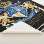 Creëer uw eigen wapenkat blauw goudleeuwen sherpa deken (3/4)