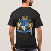 Creëer uw eigen wapenkat blauw goudleeuwen t-shirt (Achterkant)