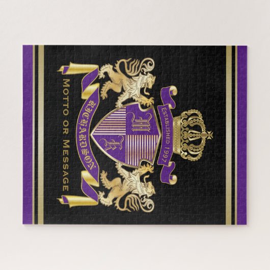 Creëer Uw eigen wapenschild - Monogram kroonemblee Legpuzzel (Horizontaal)