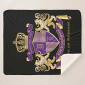 Creëer Uw eigen wapenschild - Monogram kroonemblee Sherpa Deken (Voorkant (horizontaal))