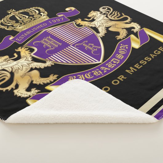 Creëer Uw eigen wapenschild - Monogram kroonemblee Sherpa Deken (3/4)