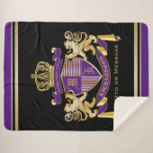 Creëer Uw eigen wapenschild - Monogram kroonemblee Sherpa Deken (Voorkant (horizontaal))