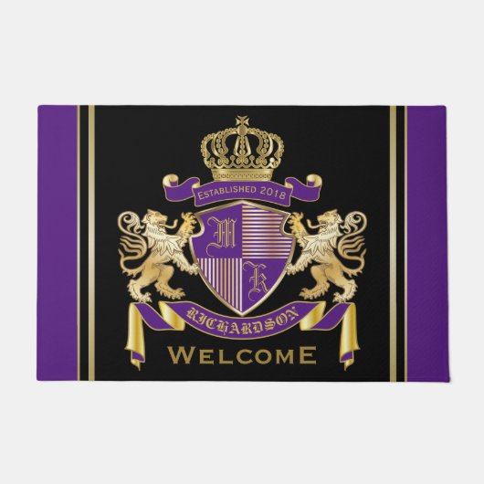 Creëer Uw eigen wapenschild - Monogram lonembleem Deurmat (Voorkant)