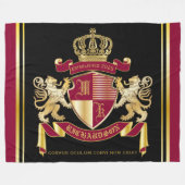 Creëer Uw eigen wapenschild Red Gold Lion Emblem Fleece Deken (Voorkant (Horizontaal))