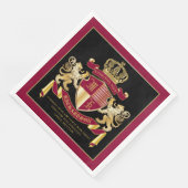 Creëer Uw eigen wapenschild Red Gold Lion Emblem Servet (Hoek)