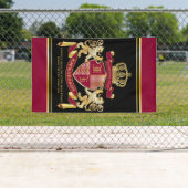 Creëer Uw eigen wapenschild Red Gold Lion Emblem Spandoek (Insitu)
