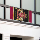 Creëer Uw eigen wapenschild Red Gold Lion Emblem Spandoek (Buitenkant Gebouw)