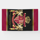 Creëer Uw eigen wapenschild Red Gold Lion Emblem Spandoek (Horizontaal)