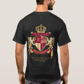 Creëer Uw eigen wapenschild Red Gold Lion Emblem T-shirt (Achterkant)