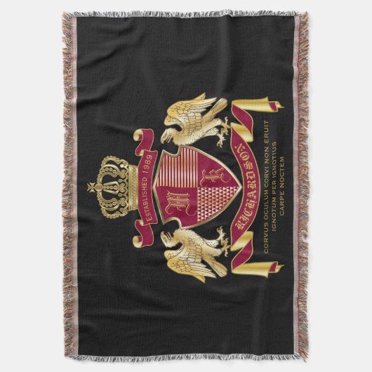 Creëer Uw eigen wapenschild Rood-Eagle Embleem Deken (Voorkant Verticaal)