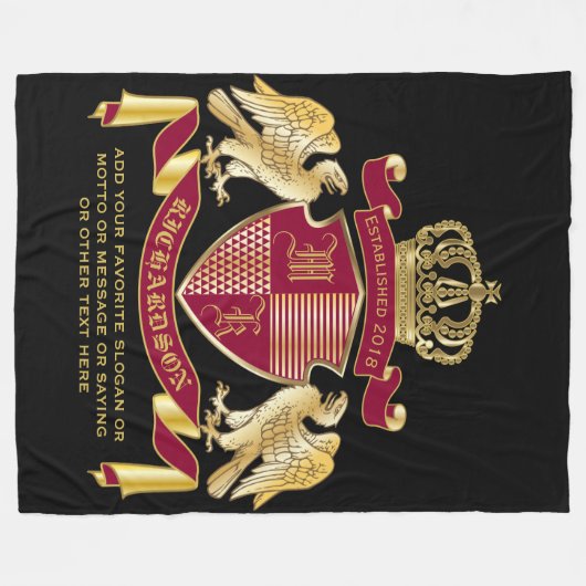 Creëer Uw eigen wapenschild Rood-Eagle Embleem Fleece Deken (Voorkant (Horizontaal))