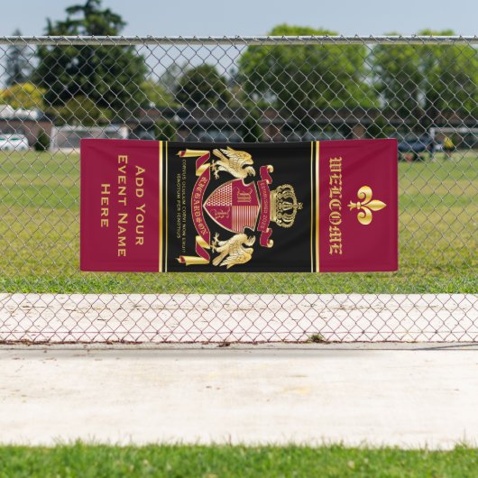 Creëer Uw eigen wapenschild Rood-Eagle Embleem Spandoek (Insitu)
