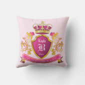 Creëer uw eigen wapenschild roze gouden kroonparel kussen (Achterkant)