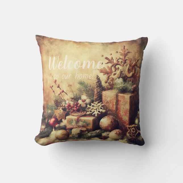 Creëer uw eigen warme kerstcadeaus kussen (Voorkant)