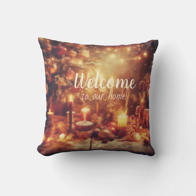 Creëer uw eigen warme kerstfeest traktaties kussen (Voorkant)