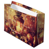 Creëer uw eigen warme kerstlantaarn groot cadeauzakje (Voorkant Gekanteld)