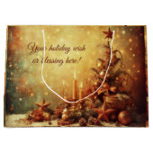 Creëer uw eigen warme vintage kerstboom groot cadeauzakje (Voorkant)