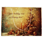 Creëer uw eigen warme vintage kerstboom groot cadeauzakje (Achterkant)