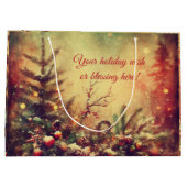 Creëer uw eigen warme vintage kerstdennen groot cadeauzakje (Achterkant)