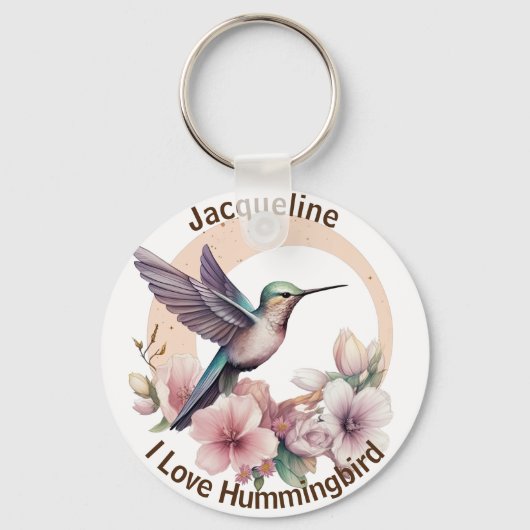 Creëer Uw Eigen Waterverf Hummingbird Aangepaste N Sleutelhanger (Voorkant)