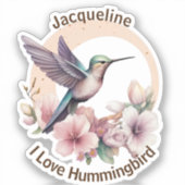 Creëer Uw Eigen Waterverf Hummingbird Aangepaste N Sticker (Voorkant)
