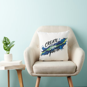 Creëer uw eigen weg levendig Inspirerend ontwerp Kussen