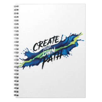 Creëer uw eigen weg levendig Inspirerend ontwerp Notitieboek