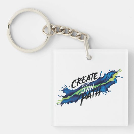Creëer uw eigen weg levendig Inspirerend ontwerp Sleutelhanger (voorkant)