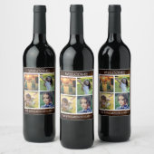 Creëer uw eigen Welkom familie foto collage Wijn Etiket (Flessen)