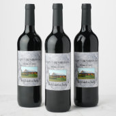 Creëer Uw eigen welkom in Mountain Lodge familie Wijn Etiket (Flessen)